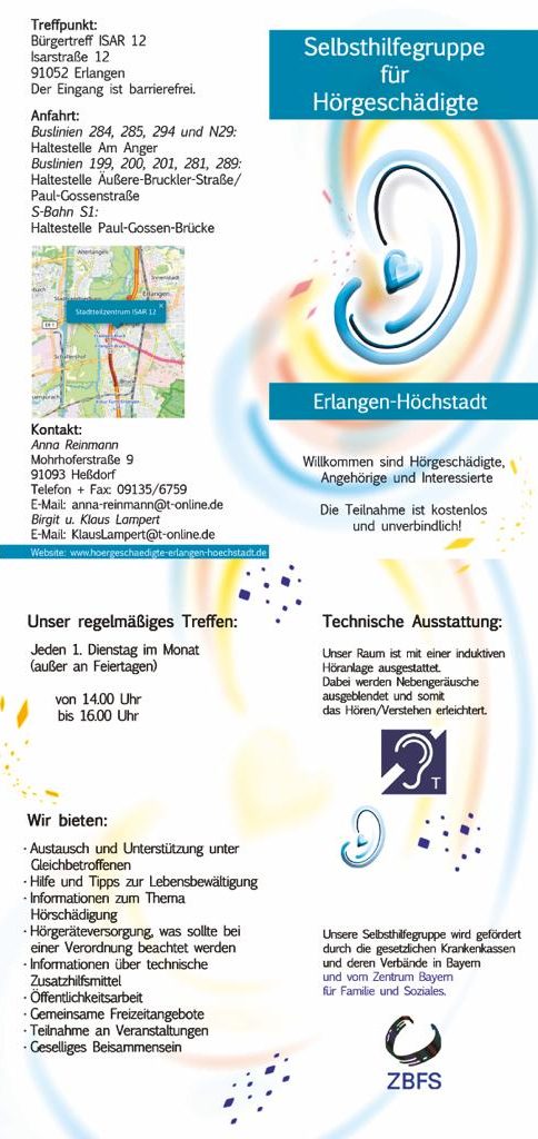 Flyer Selbsthilfegruppe Hörgeschädigte ERH zum Download